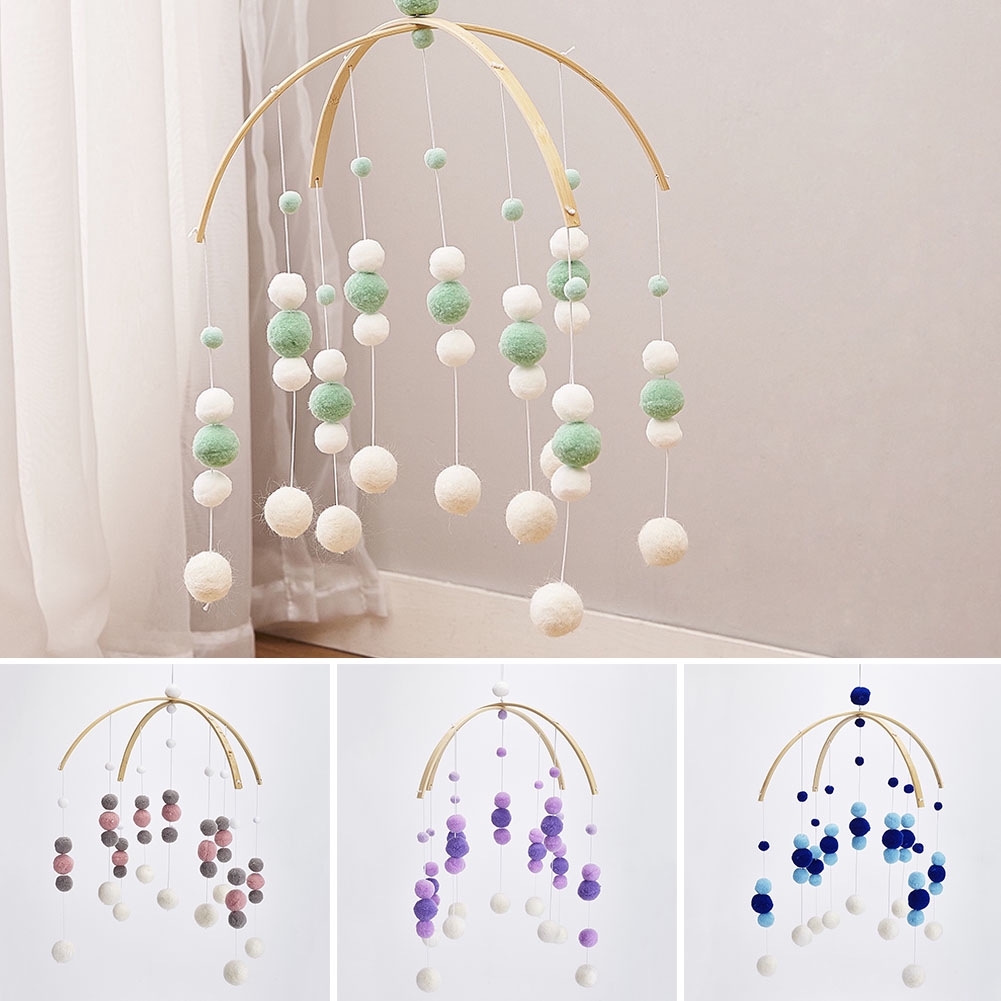 Nursery Ceiling Cute Mobile Hanging Gift Craft Children Room Felt Ball Home Decor Wind Chimes