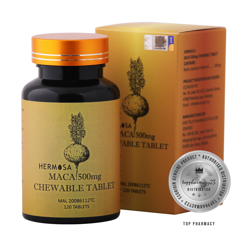 Ecorigin HERMOSA MACA 500mg Chewable Tablet, Vitamins & Supplements