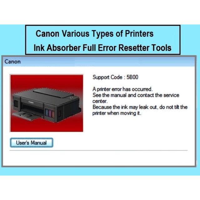 Canon Printer Ink Absorber Full Error Resetter Tools Pixma G2000 Series And More For Windows Shopee Malaysia