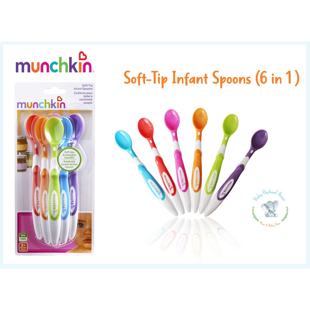 munchkin bpa free 6 pack soft tip infant spoon