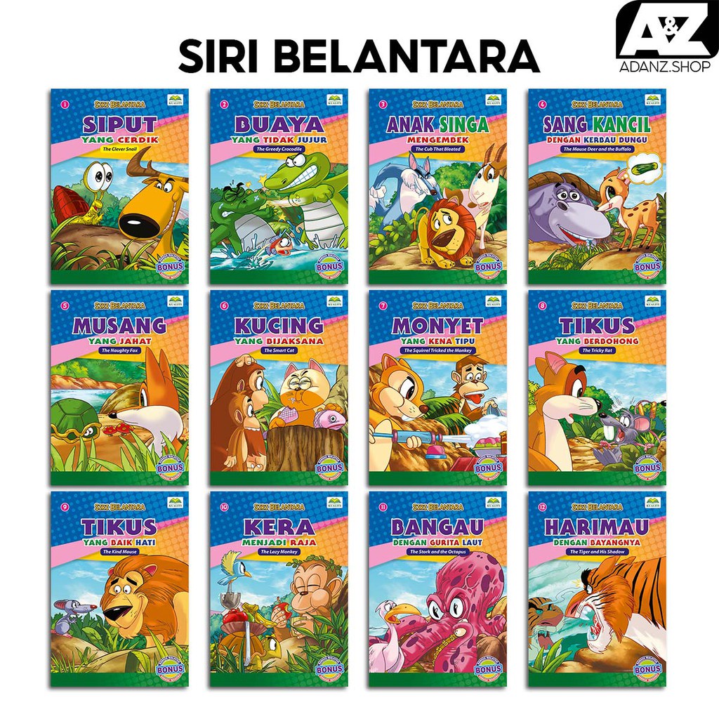 Buku Rujukan Siri Belantara Buku Cerita Kisah Haiwan Dwibahasa