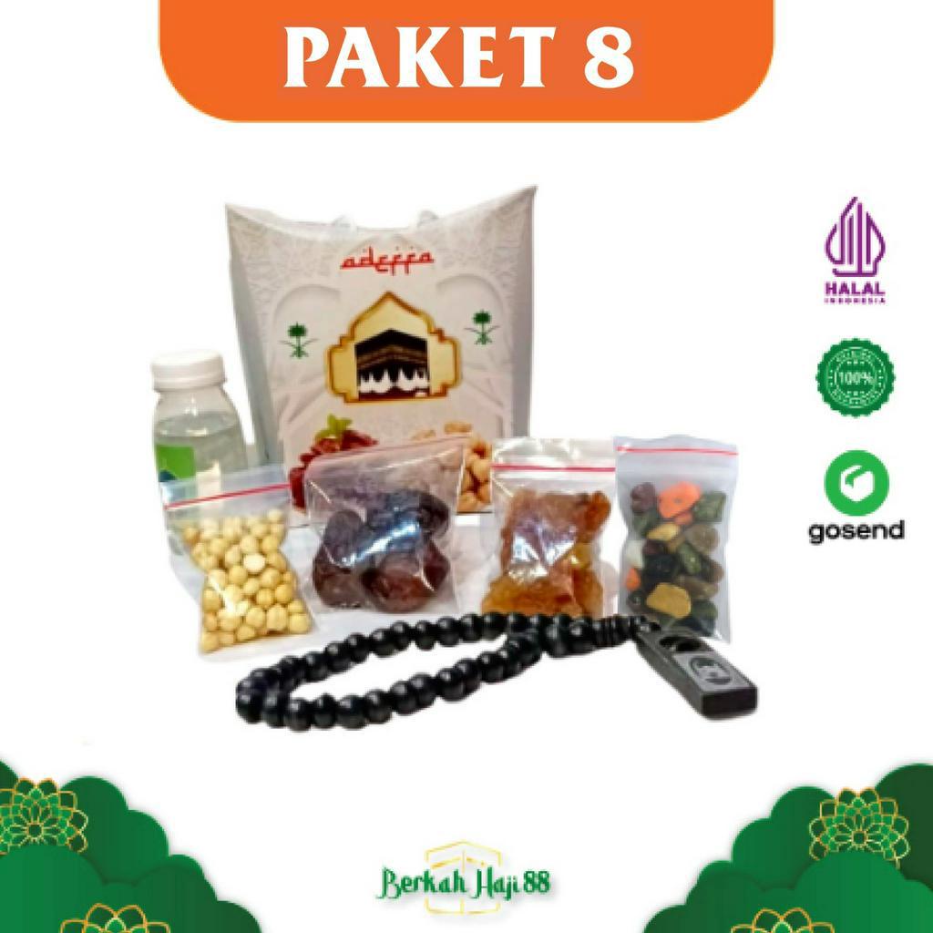 Hajj and Umrah gift package + pebble chocolate + prayer beads + tote box