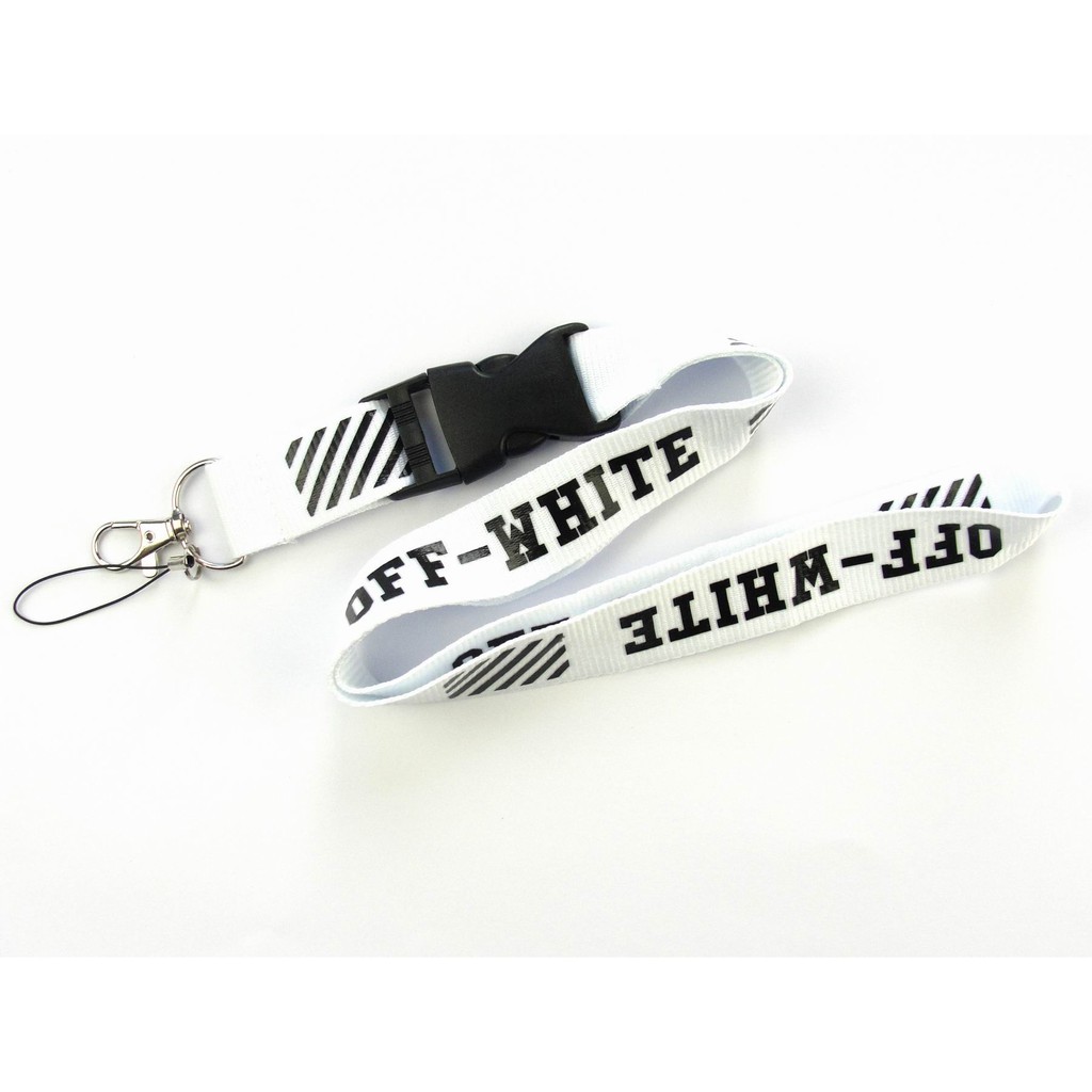 Off White Lanyard for Keys with Detachable Strap for Easy Release ID and Phone 