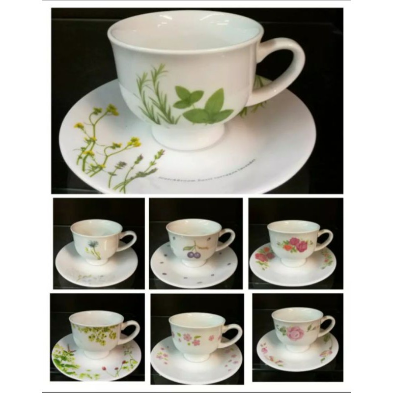 Corelle tea set cup (corelle cup + corelle saucer) Shopee Malaysia