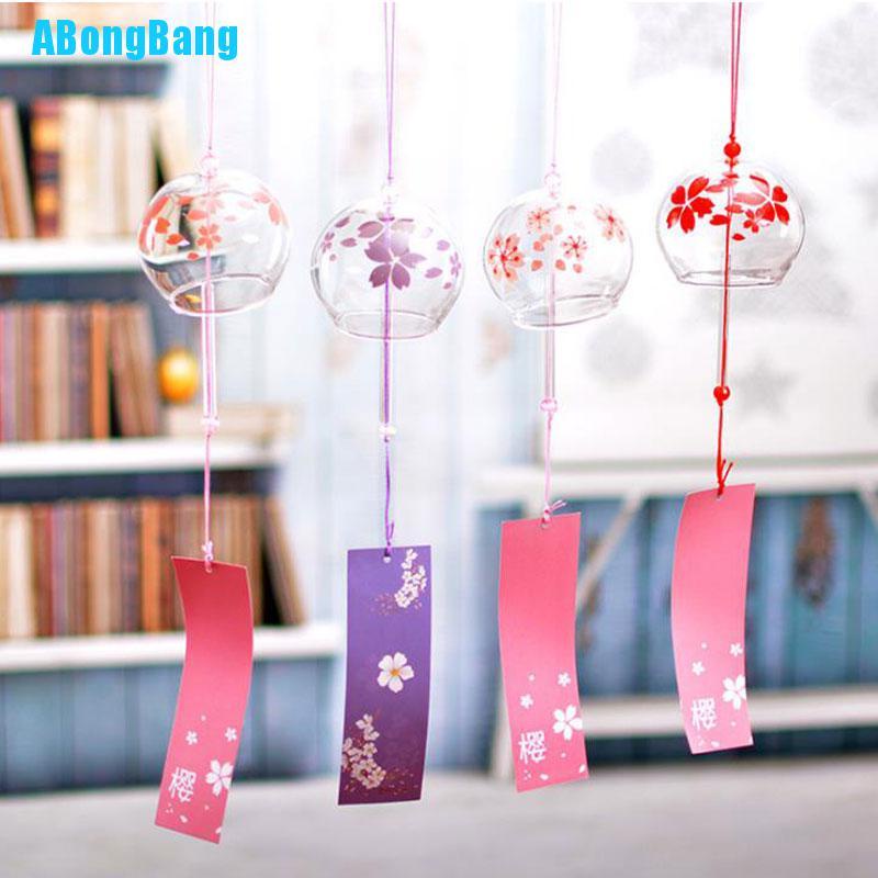 Abongbang Japanese Glass Wind Chime Bell Garden Ornament Indoor Window Hanging Decor Craft