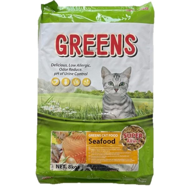 LOW SHIPPING Greens Cat Food Chicken and Seafood (8kg) Shopee Malaysia