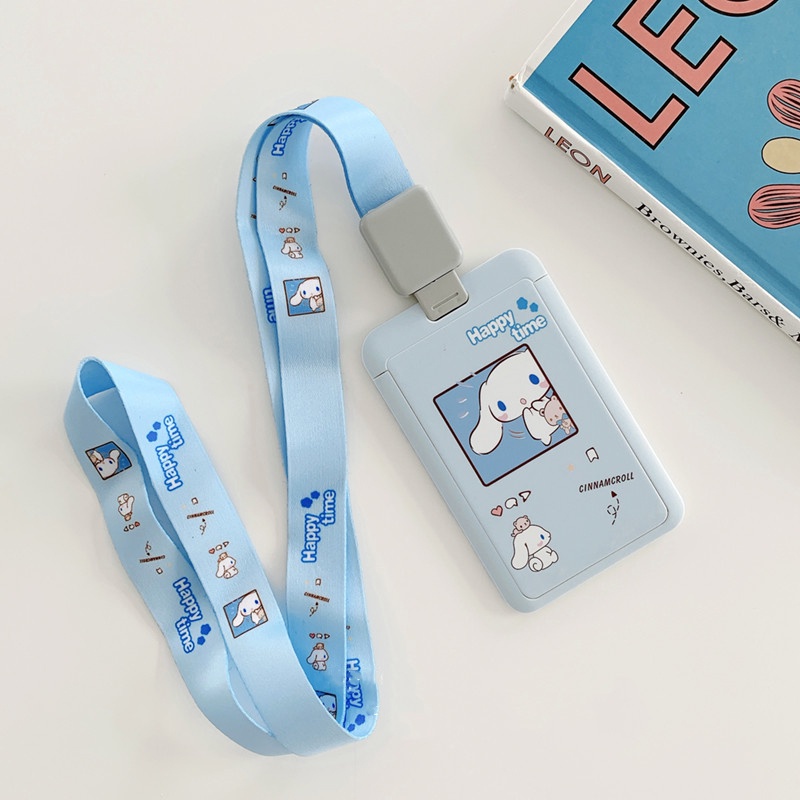 Ready Stock Cartoon Cinnamoroll Card Holder With Retractable Pull Yoyo 