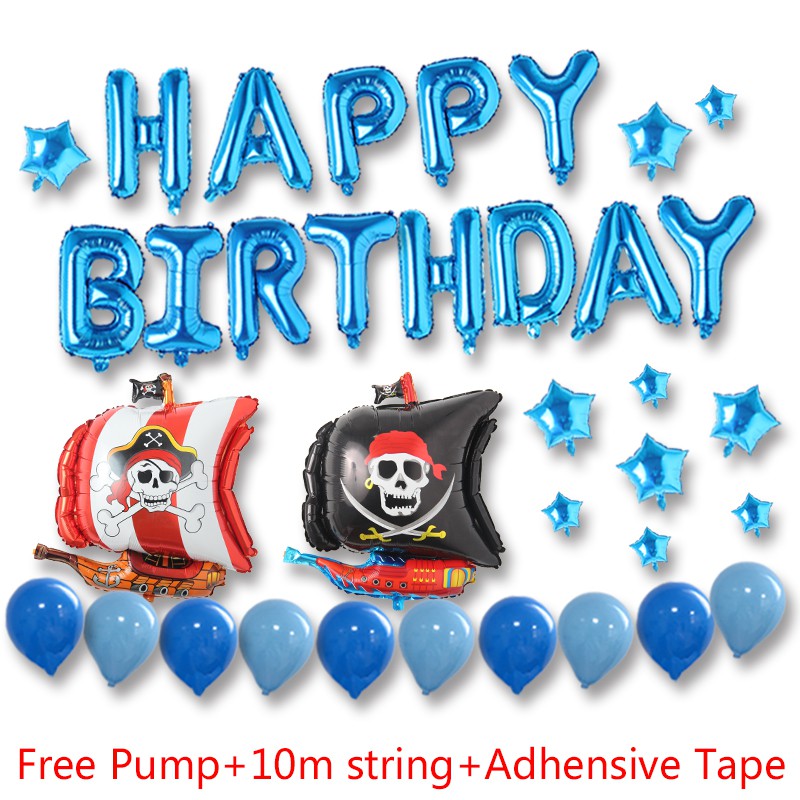 Cartoon One Piece Pirate Ship Letter Happy Birthday Party Decorations Balloons Shopee Malaysia