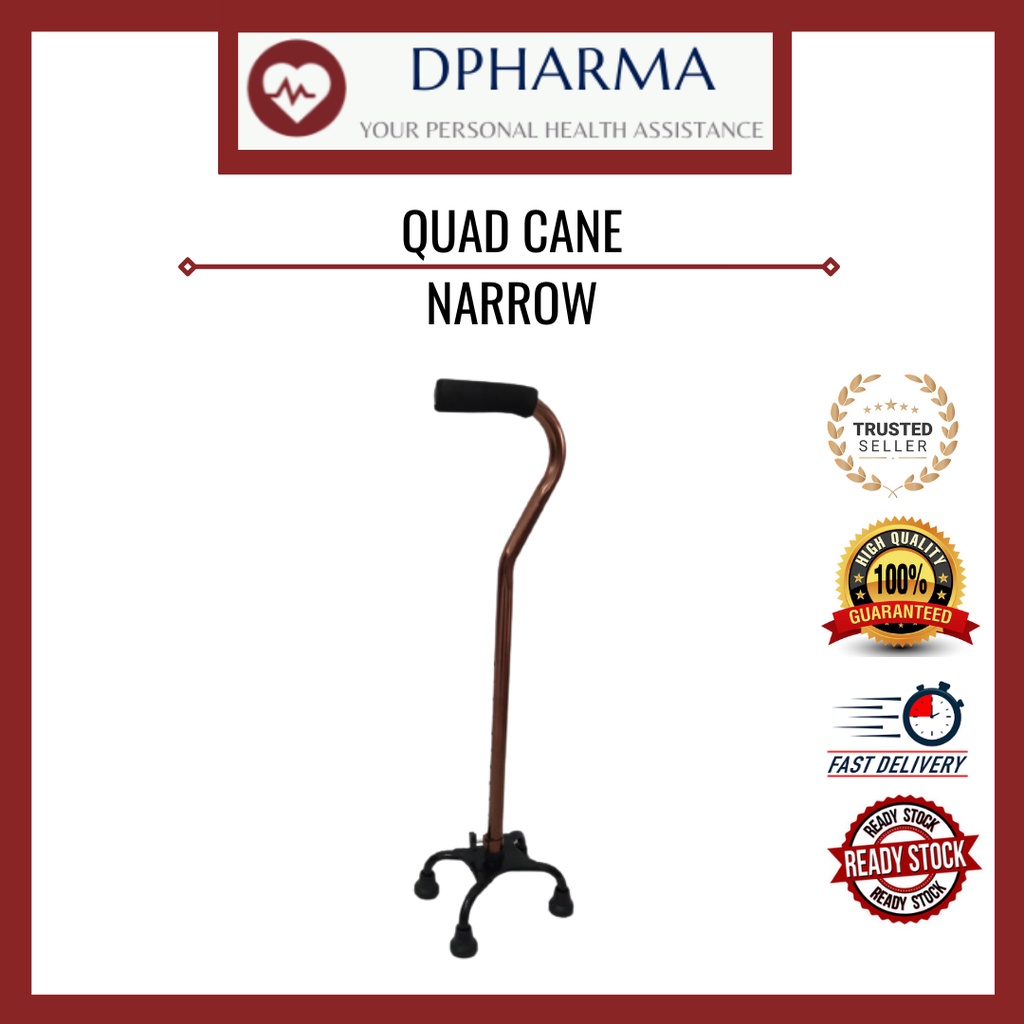 QUAD CANE | LIGHTWEIGHT ALUMINIUM QUAD CANE | WALKING AID | STABLE AND STURDY