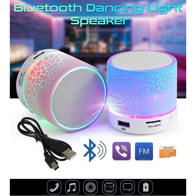 LED Light Bluetooth Speaker Colorful Mini Speaker