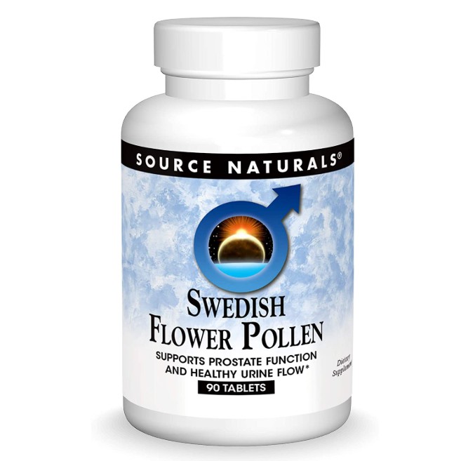 Source Naturals Swedish Flower Pollen Extract Supplement, Supports Prostate Function and Healthy Urine Flow - 90 Tablets