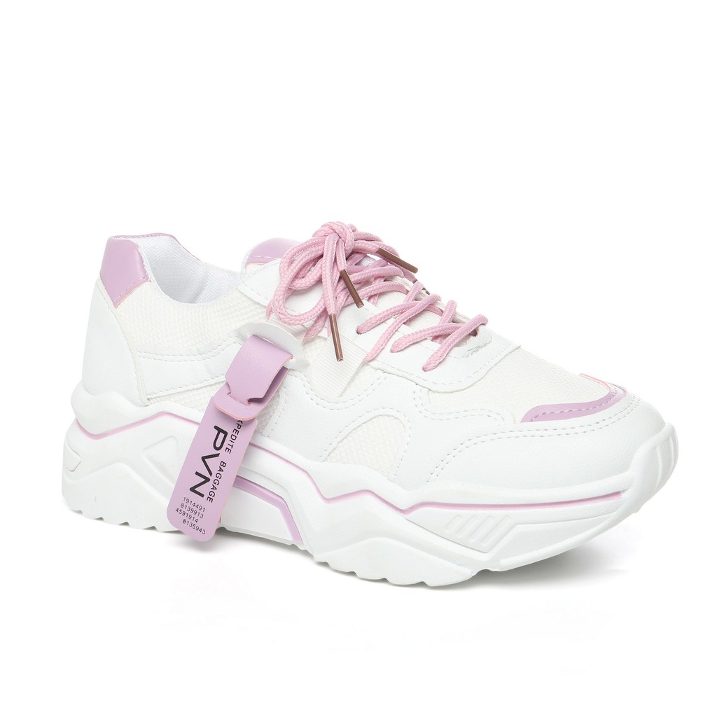 white and pink tennis shoes