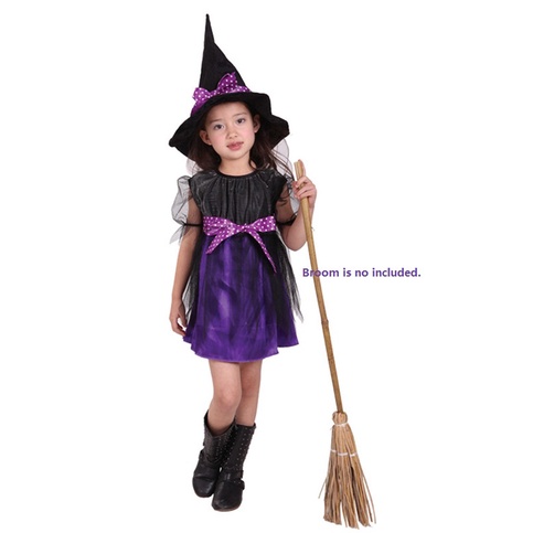 Halloween Girl Purple Black Witch Costume | Shopee Malaysia