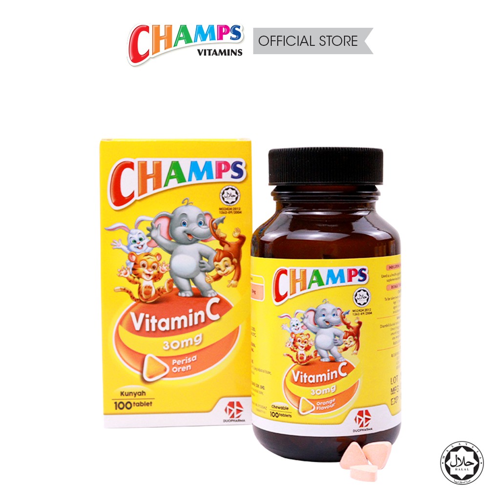 CHAMPS Vitamin C - Orange 30mg (100's) | Shopee Malaysia