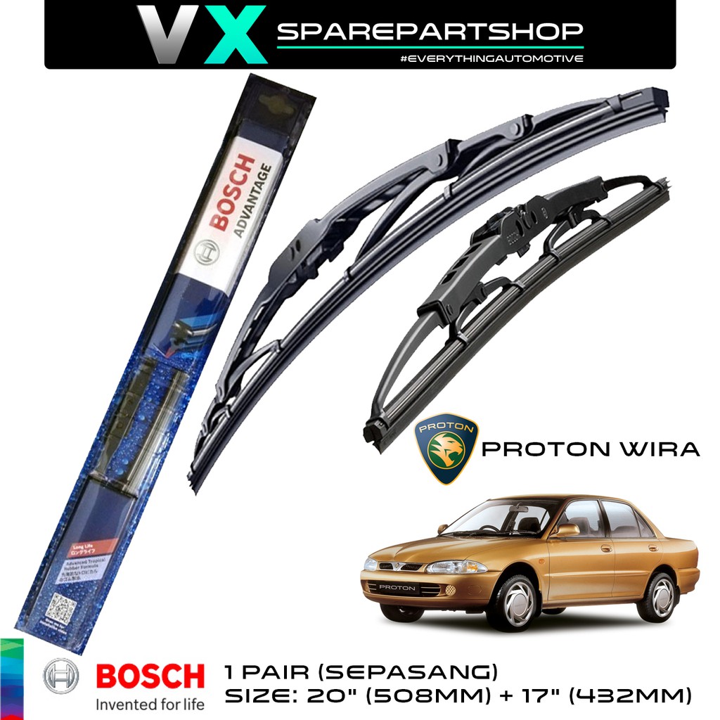 Proton Wira Bosch Advantage Car Windscreen Wiper Blade Size 20 17 1 Pair Shopee Malaysia