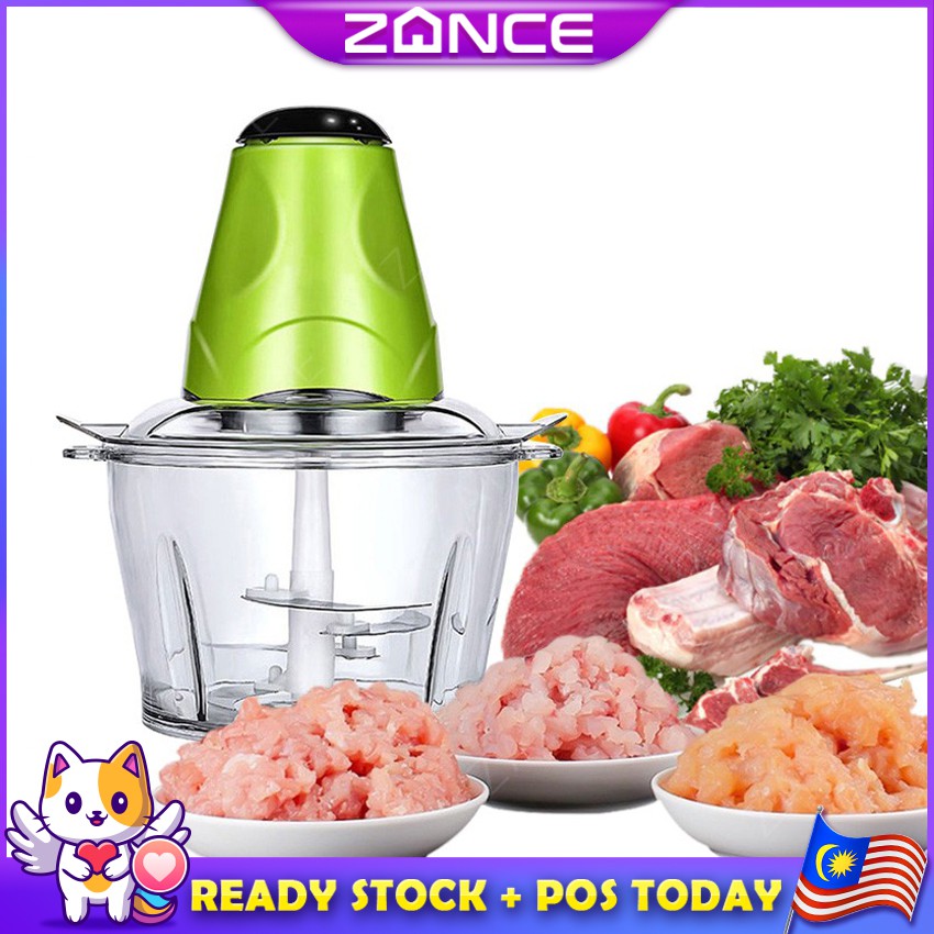 READY STOCK🔥ZANCE Animora Automatic Electric Meat Grinder Mincer Green Chopper Slicer Vegetables Fruits Kitchen