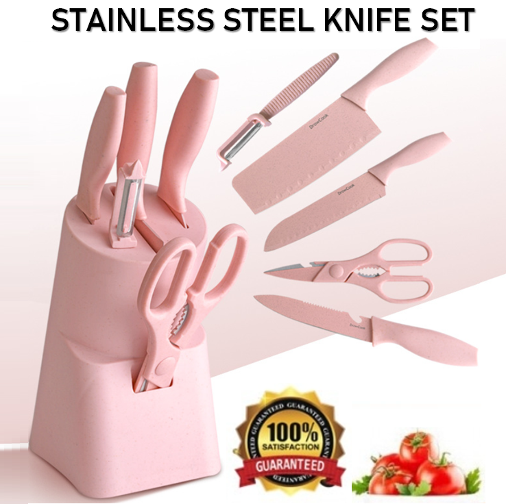 Cooking Utensils Kitchen Knife Scissor Peeler Cutlery Culinary Tools + Knife Holder / Alatan Memasak Dapur Pisau Gunting