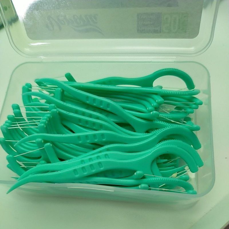 1Box Clean Good Dental Floss Stick Xylitol Peppermint 50 Pcs Shopee