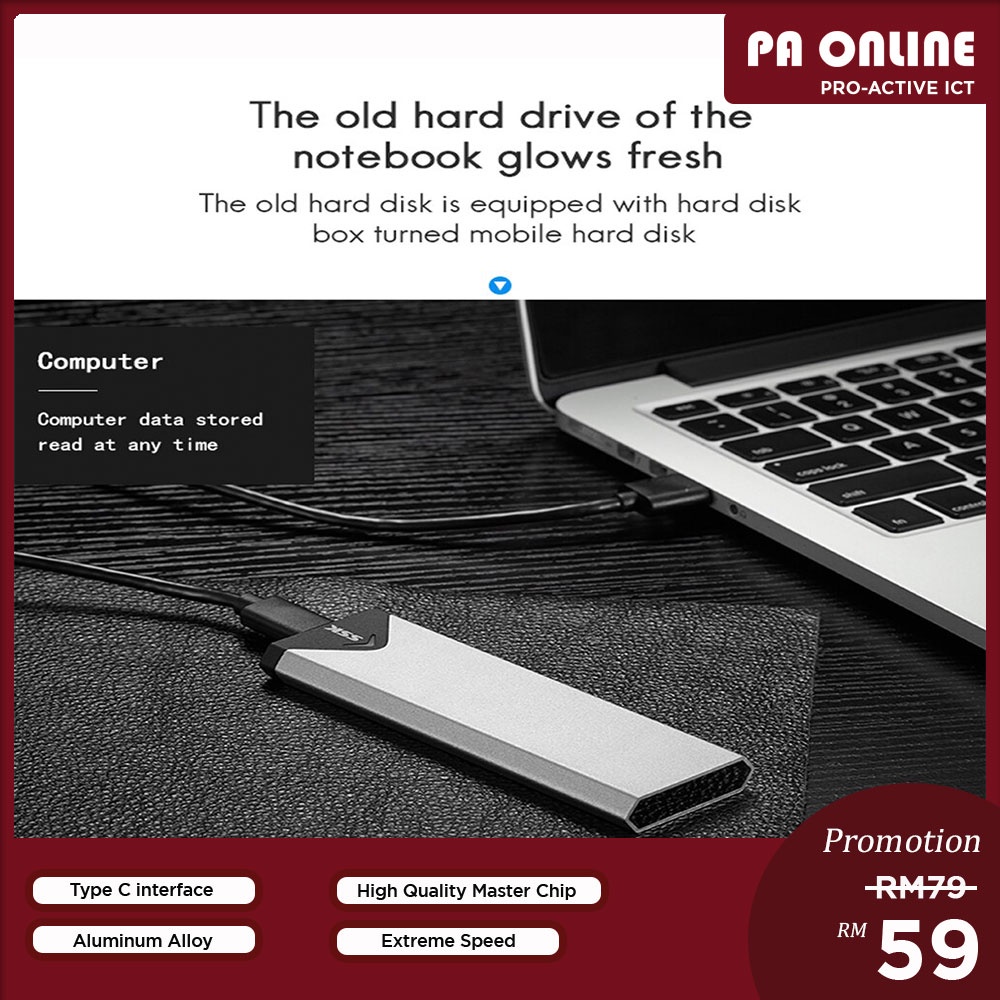 Ssk m 2 ssd she c320 enclosure type c shopee malaysia