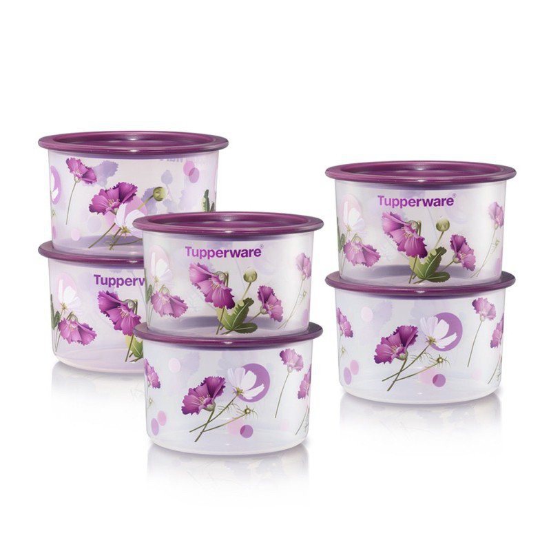 Tupperware Royale Bloom One Touch Topper Junior (6) 600ml wLK9