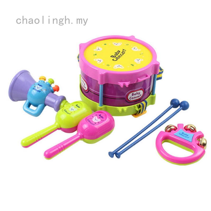 5Pcs/Set Baby Boy Girl Drum Musical Instruments Drum Set Children Toys 