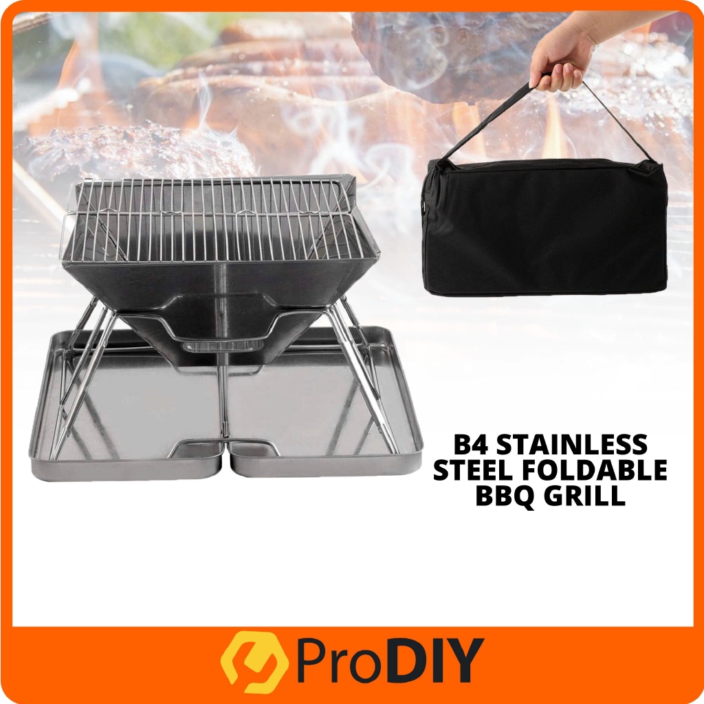 Portable Folding Wood Burning Stove Outdoor Picnic Grill Camping BBQ Grill I3G5