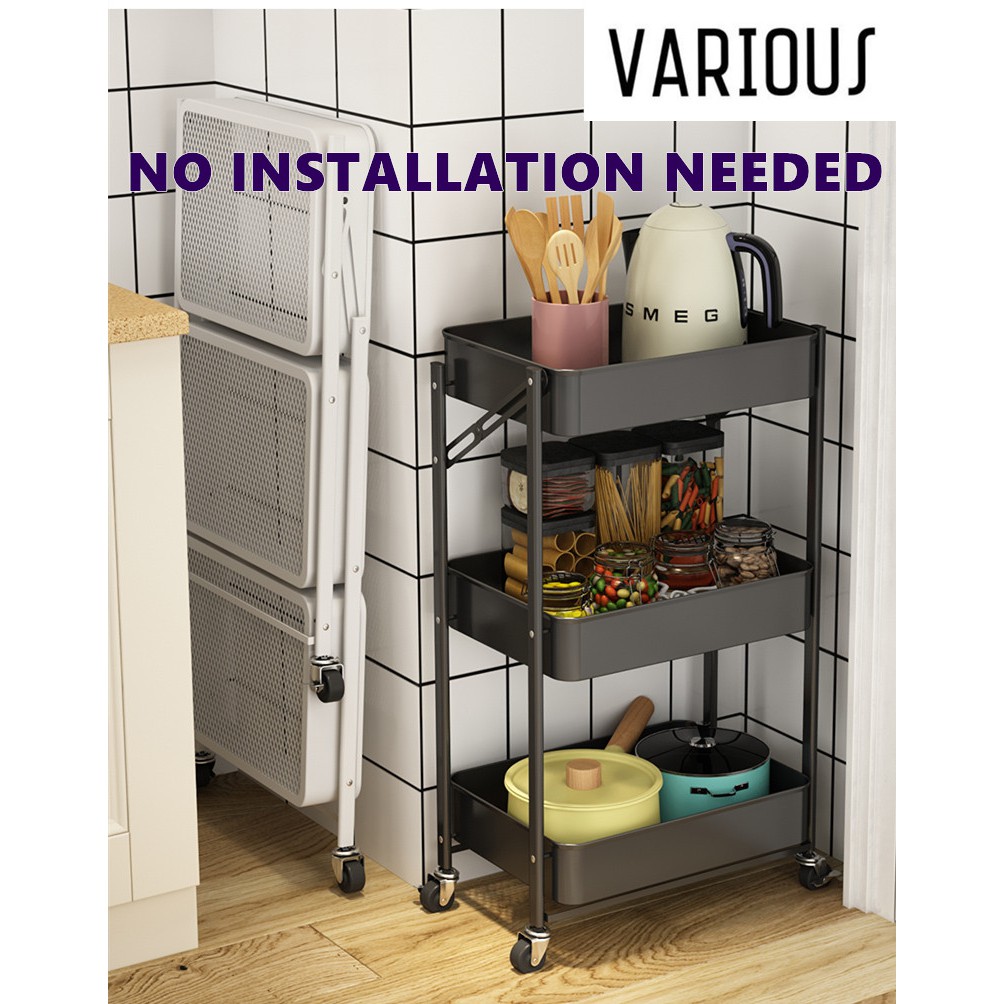 (READY STOCK) [100 Steel] 3 Tier FOLDABLE Multifunctional Metal