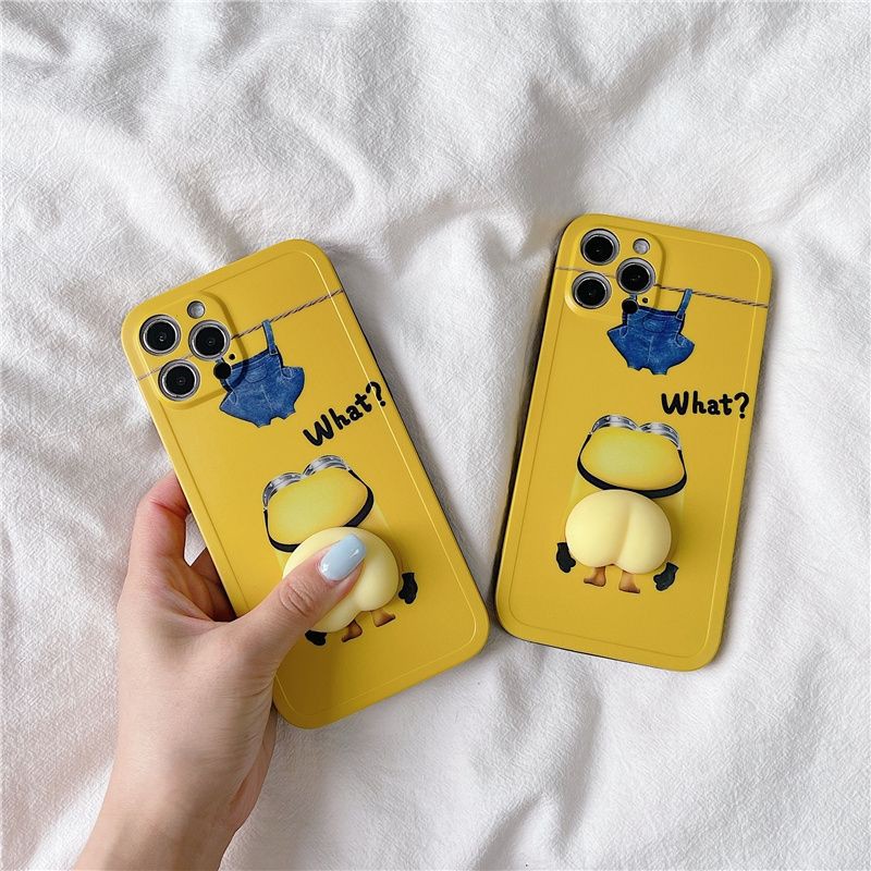 卡通minions小黄人减压捏捏立体屁屁适用12 11pro Max苹果x Xs Xr Se手机壳iphone12男女8plus硅胶创意潮全包保护套7 Shopee Malaysia