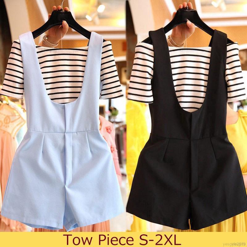 Set 2Pcs Baju  Atasan One Piece dengan Model  Off  Shoulder  