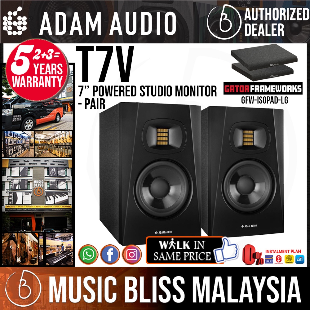 ADAM Audio T7V 7 inch Powered Studio Monitor with Gator Studio Monitor