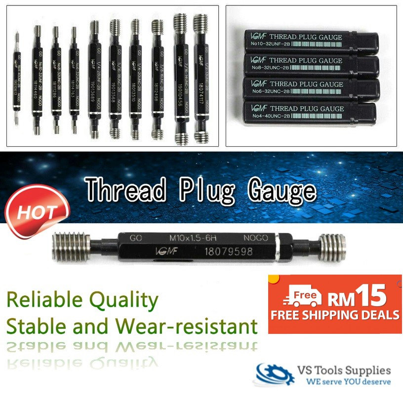 VGMF Metric Thread Plug Gauge6H (M0.8 M9) Go & No Go Shopee Malaysia
