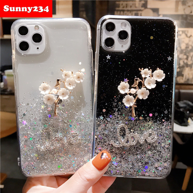 3d Flower Glitter Case Iphone 12 11 Pro Max Case Iphone 6 6s 7 8 Plus X Xs Xr Max Lembut Kasus Shopee Malaysia