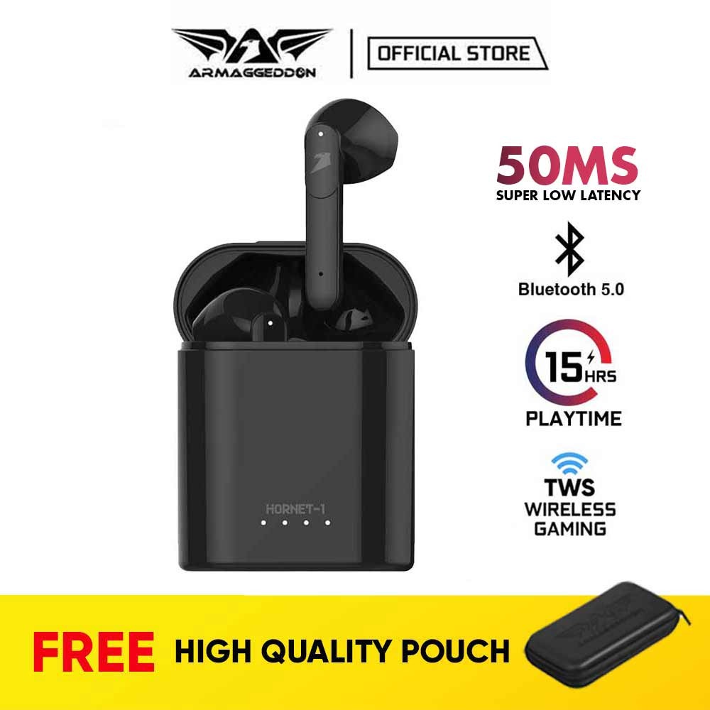 Armaggeddon Hornet 1 TWS True Gaming Wireless Earbuds | Bluetooth 5.0 | Auto Pairing | Stereo Sound | Touch Control