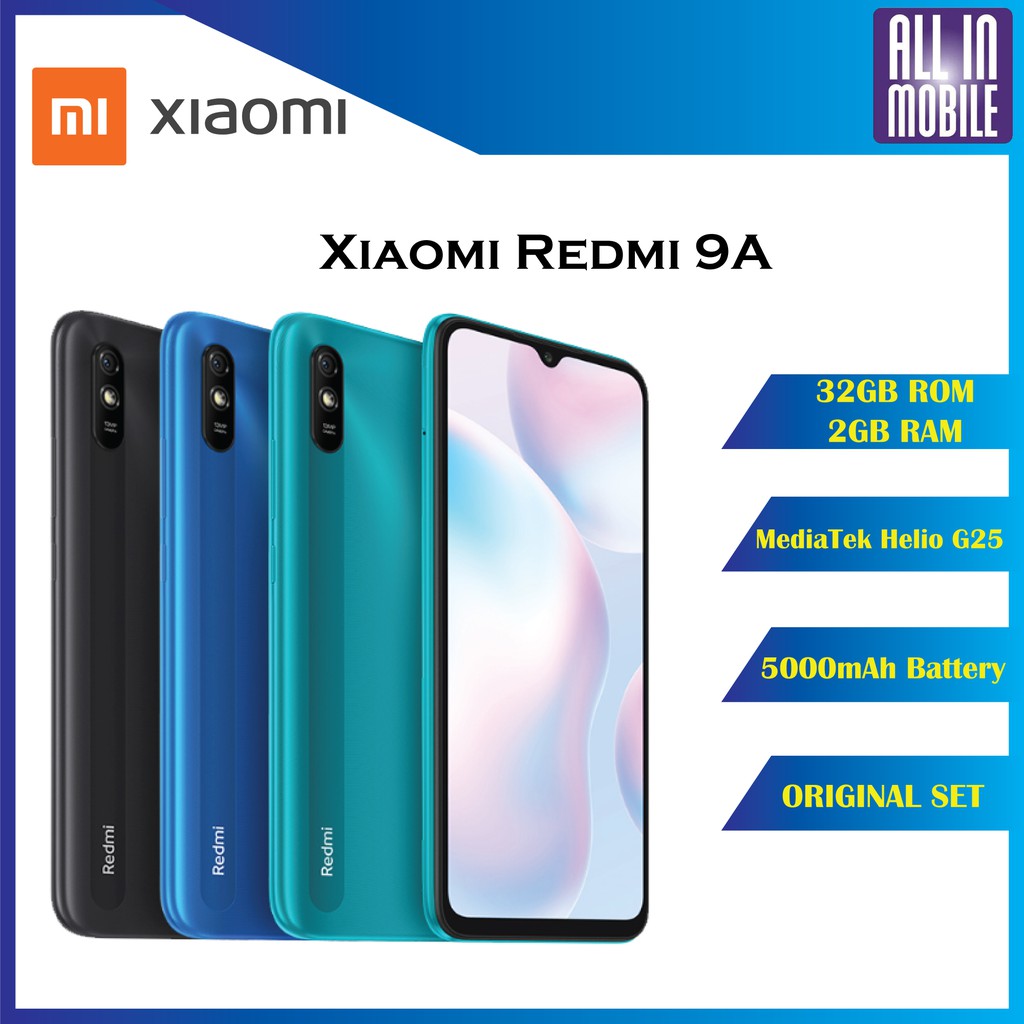 Xiaomi Redmi 9a 32gb Rom 2gb Ram Original Malaysia Set Shopee Malaysia