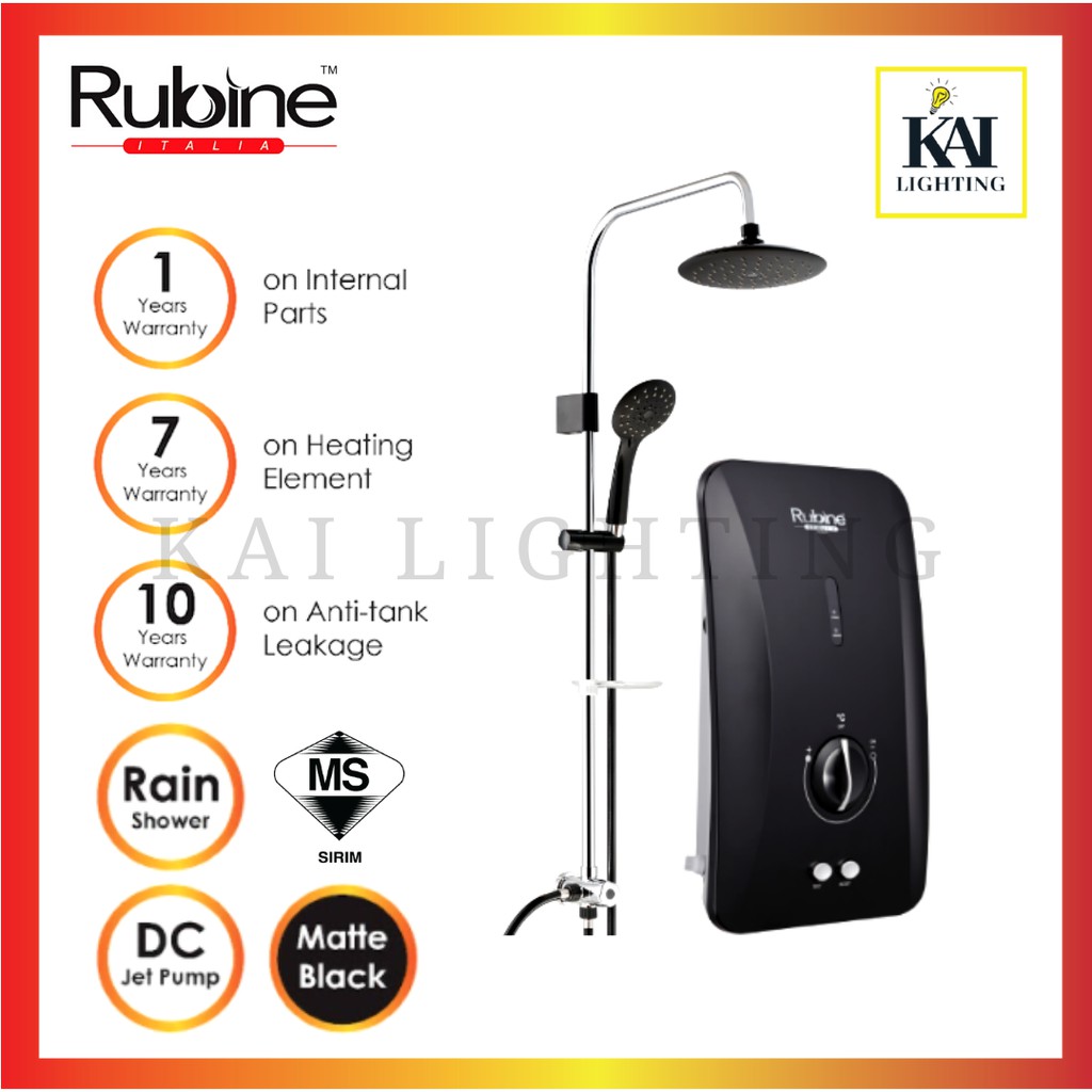 RUBINE FLUSSO SERIES RWH-FS390N-BRCB /  RWH-FS391N-BRCB RAIN SHOWER NON PUMP & DC INVETER PUMP [INSTANT WATER HEATER]