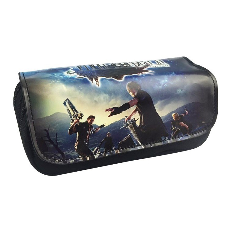 Final Fantasy Cartoon 3d Printing Double Zipper Canvas Pencil Bag - anime cartoon roblox 3d printing small crossbody bags for girls boys sling bags casual shoulder messenger children name brand purses handbag sale from