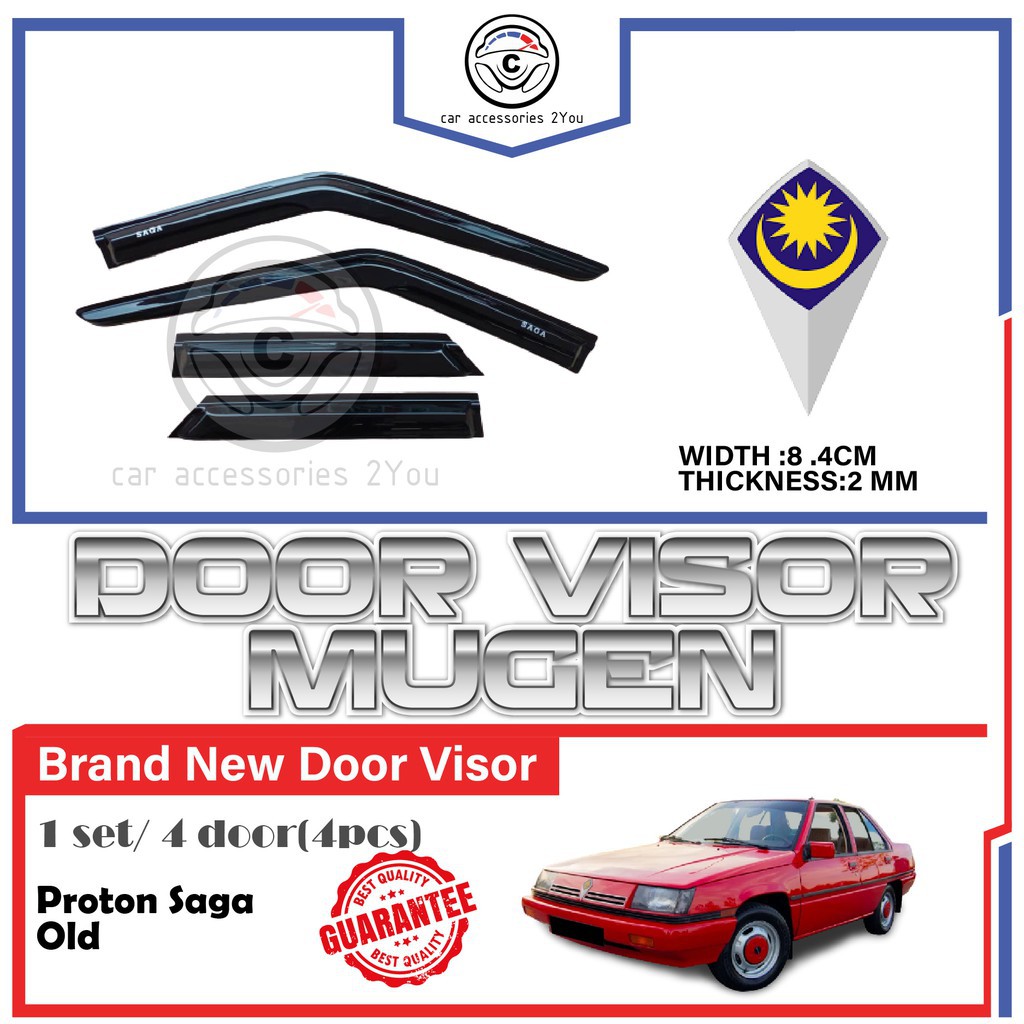 Proton Saga LMST /Iswara/Magma/Saga 2 Door Visor Mugen Style Acrylic