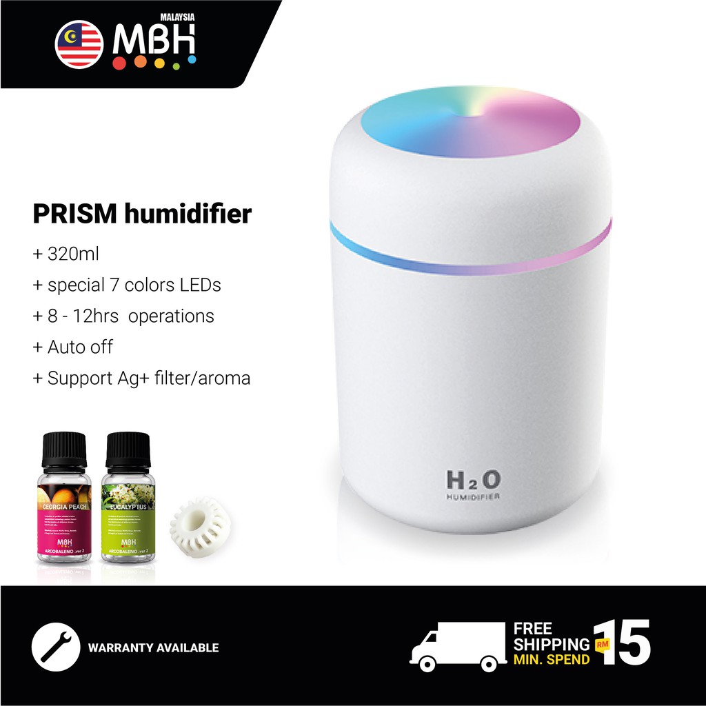 MBH Prism Japan Style Ultrasonic Humidifier, Car Humidifier with