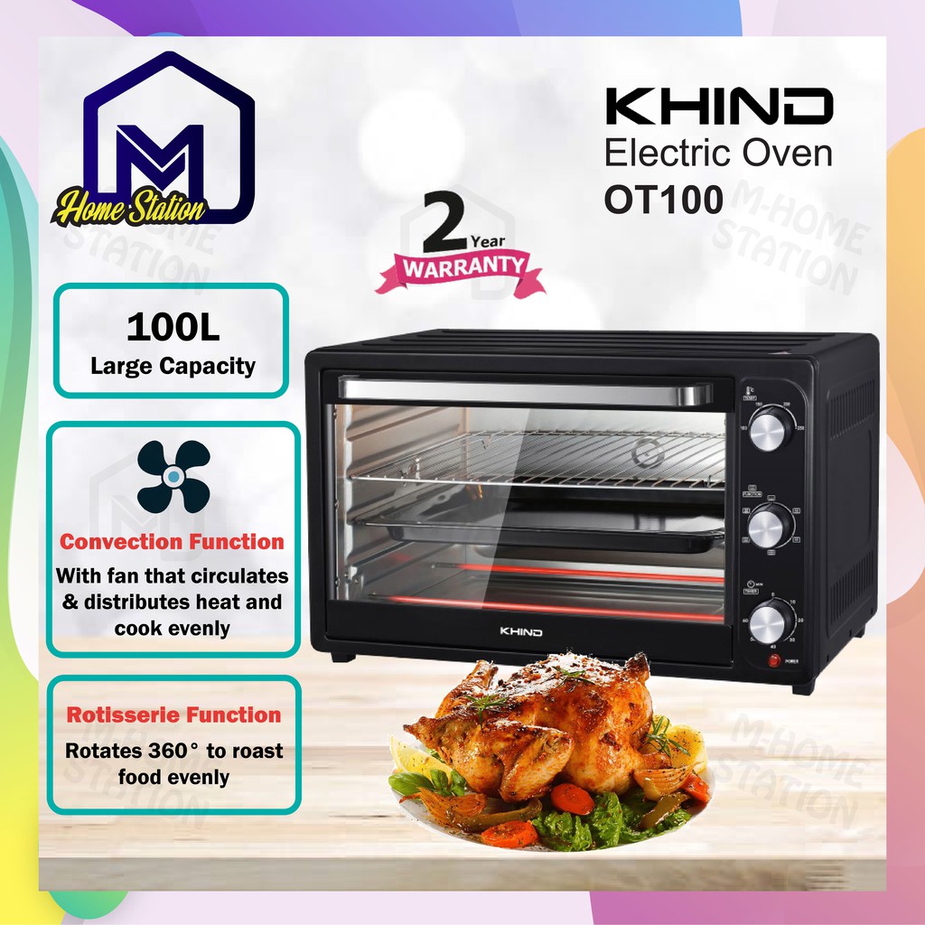 Khind 100L Large Capacity Convection Electric Oven with Rotisserie
