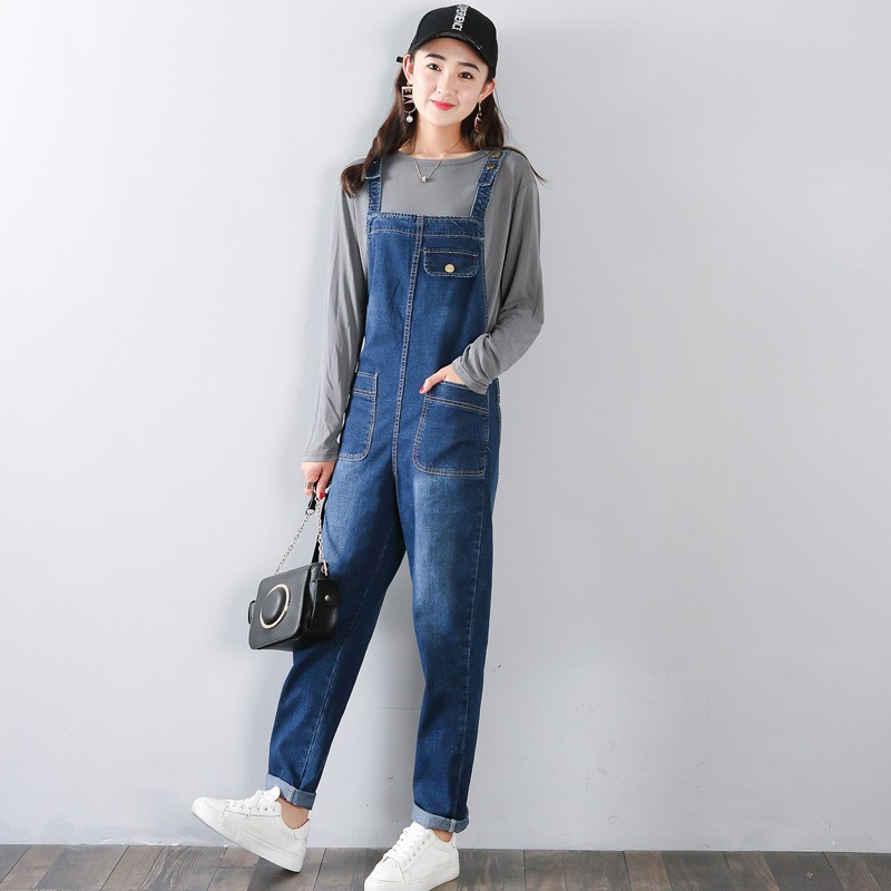 womens blue jean jumpsuit