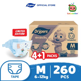Image of Drypers Wee Wee Dry M52s/L44s/XL36s/XXL32s (4+1packs) CoComelon Limited Edition Box