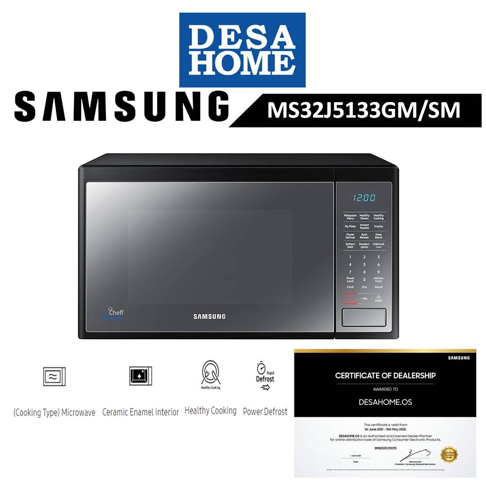 SAMSUNG MS32J5133GMSM  32L SOLO MICROWAVE OVEN WITH FOOD WARMING MS32J5133GM/SM