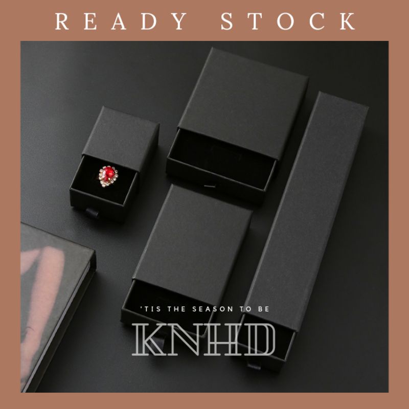 KNIGHTHOOD Premium Black Jewelry Box Accessories Package Box Drawer
