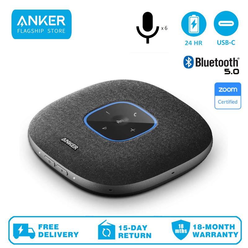 Anker A3302 PowerConf S3 Bluetooth Speakerphone with 6 Mics, Enhanced ...