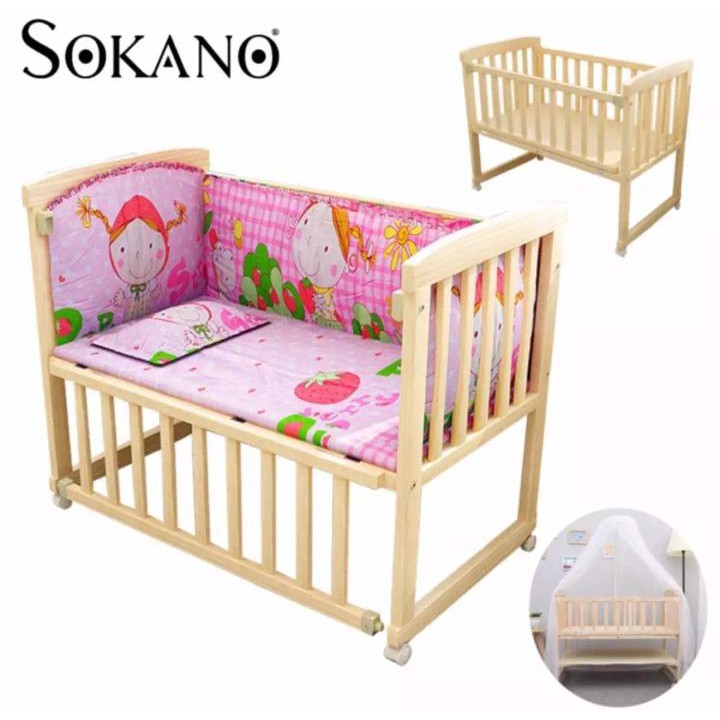 Sale 3 In 1 Natural Paintless Nontoxic Easel Wooden Baby Cot