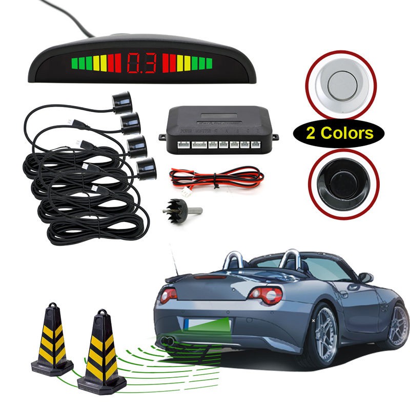 4 Parking Sensors Led Display Vehicle Car Auto Backup Reverse Radar System Shopee Malaysia