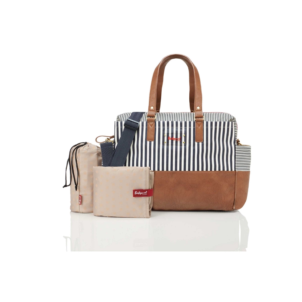 Babymel Millie Changing Bag Stripe Navy Shopee Malaysia
