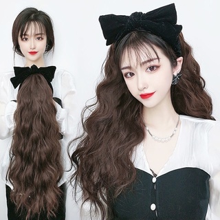 Half head band Wig for women's long hair short hair wig lazy girl hair band  wig head natural cover heat resistant fiber | Shopee Malaysia
