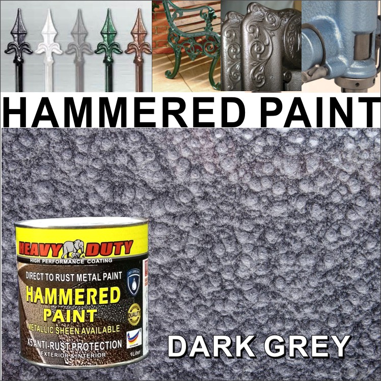 DARK GREY 1L HAMMERED PAINT ( HEAVY DUTY ) METALLIC SHEEN AVAILABLE