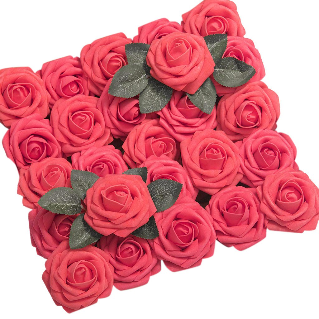 50pc Roses Artificial Flowers Diy Wedding Bridal Bouquet